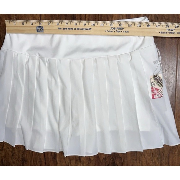 New Tommy Bahama Large Golf‎ Skort Skirt White Pleated Active Tennis Pickleball - Picture 2 of 7
